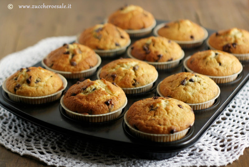 muffin con gocce di cioccolato facilissimi