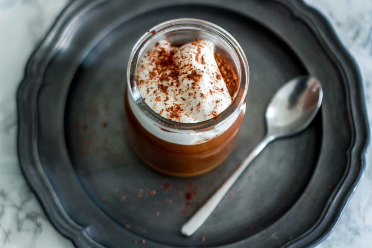 mousse al cioccolato e caramello